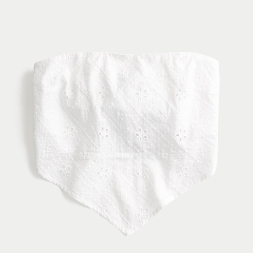 New White Easy Eyelet Bandana Top Hollister Women’s Medium